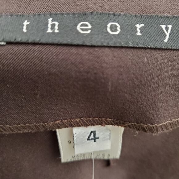 NWT Theory Vintage Brown Nylon Slit Front Skirt (4) - Picture 4 of 6